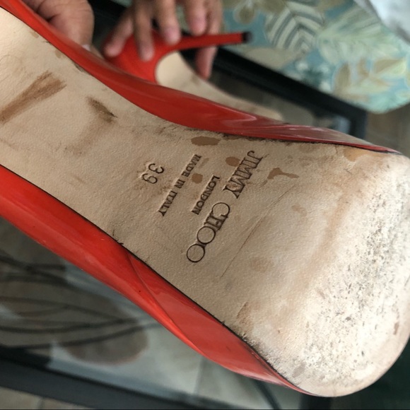 Jimmy Choo Pumps Heels Platform Shoes Peep Toe - Picture 6 of 7